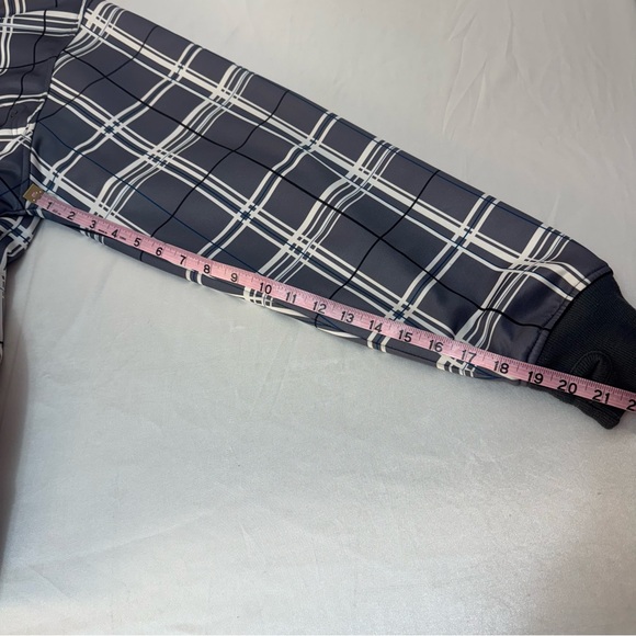 Empyre Gray White Blue Black Plaid Weather Resistant Fleece Lined Ski Snow Coat - Picture 10 of 16